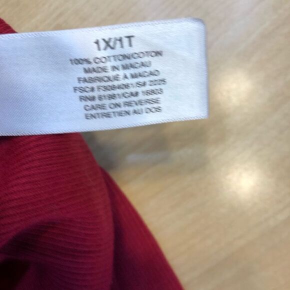 Dark Red Plus Rib Tank top 1X - Picture 5 of 7